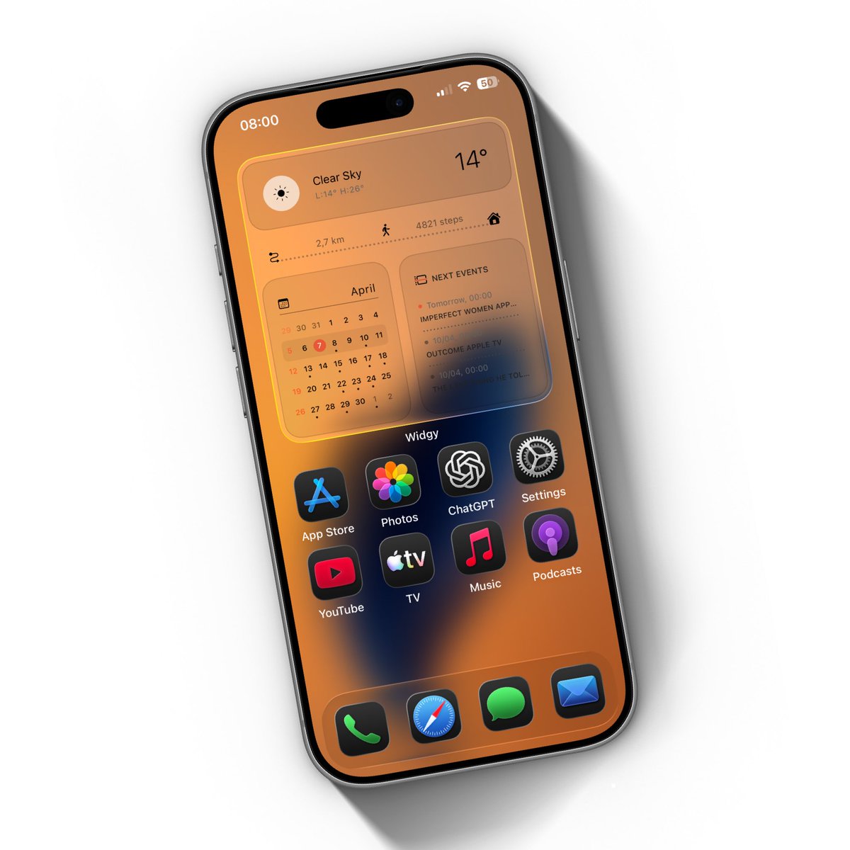 Venero_Antonio3's tweet image. Today’s setup 
#widget from Skagen pack by @Hewoood and available here ko-fi.com/s/55fae5b474
.
#wallpaper by @Alan140503(Alan G)
#mockups by @screenshot_pro 
#ios #ios26 #homescreensetup #Apple #iPhone