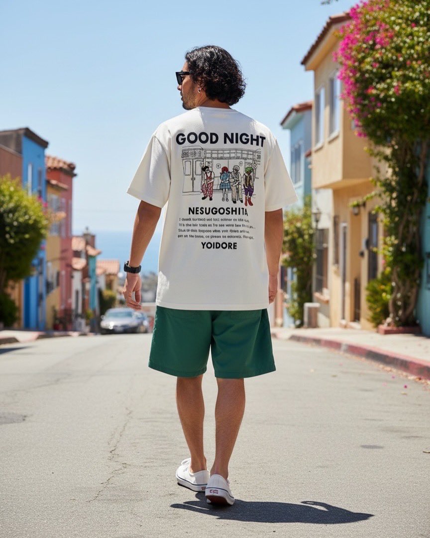 thedaysupplyinc's tweet photo. YOIDORE
ちょっと飲みすぎた夜の、その先。
力の抜けたユーモアを落とし込んだグラフィックTシャツ。

フロント・バックともに、
プリントと刺繍を組み合わせたデザインを採用。

ラフなプリントに、立体感のある刺繍。
異なる質感が重なり、シンプルな中に奥行きを生み出します。 https://t.co/4I14xWzzny
