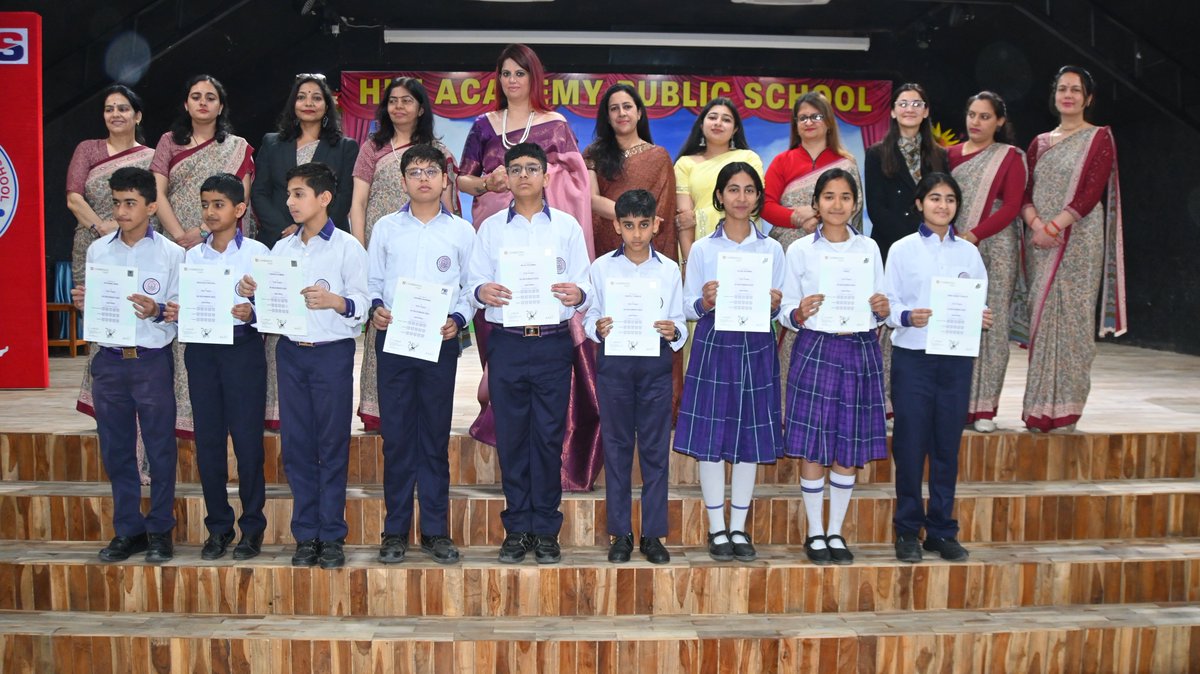Hapsvnagar's tweet photo. Proud Moment at Him Academy Public School!
#HimAcademyPublicSchool proudly celebrated the remarkable success of its students in the Cambridge Assessment English Examinations. The young achievers were felicitated with certificates, marking their dedication and excellence. https://t.co/AmTvCAw58r