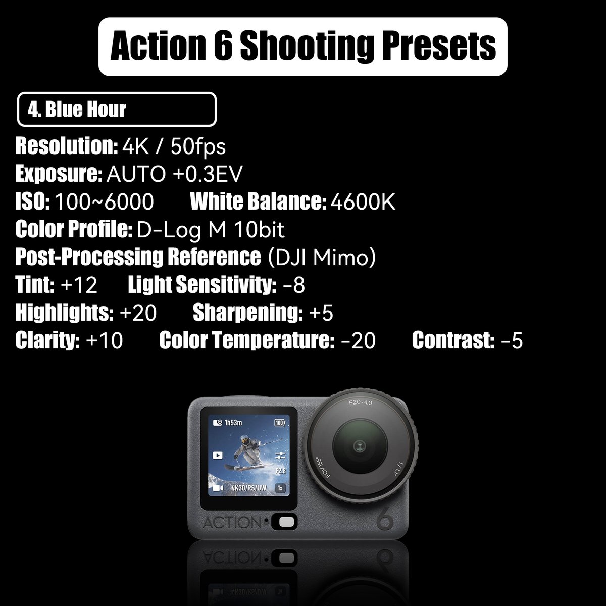 PreFlyTech's tweet photo. This is NOT just another action cam 👀

The DJI Osmo Action 6 changes the game.

📸 1/1.1” sensor — insane detail, even at night
🔆 Variable aperture — control light like a pro
🎥 4K 120fps + 8K ready — next-level footage

#DJI #OsmoAction6 #ActionCamera #ContentCreator https://t.co/KUkNVXICmd