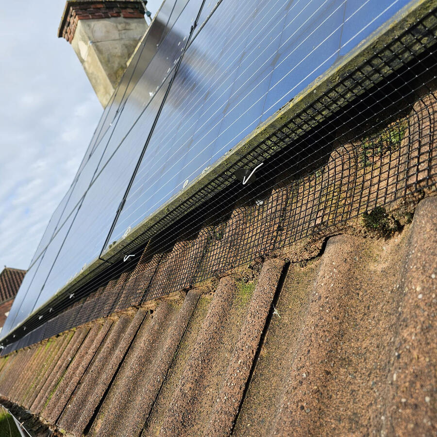 ExpelBird's tweet photo. Pigeon Proofing Solar Panels in Southwell. With spring in the air, pigeons were starting to set up nests under these solar panels in Nottinghamshire #BirdProofing #Nottingham https://t.co/5jtLNxt73V https://t.co/lYmoN5fTJn