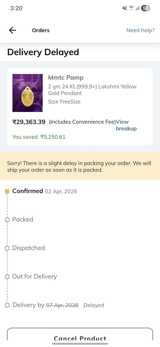 CA_Durgesh9's tweet image. @AJIOLife Ordered a gold coin on 2nd Apr with your promise of delivery TODAY, 7th Apr.
Now on the exact delivery date you suddenly say it's delayed and hasn't even been packed yet? No new date, no shame, just a notification! Fix this nonsense immediately.
#AjioFail #BadService