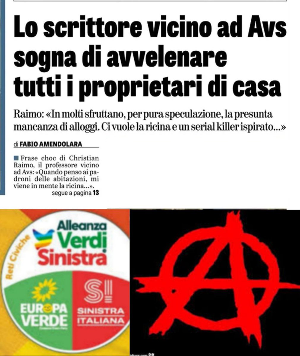 Ultimo_Samurai_'s tweet photo. #Raimo dimostra quanto siano democratici e rispettosi del prossimo a #Sinistra.
Ricina e serial killer per i proprietari di casa.
E la Sinistra muta. Schifo. Schifo. È ancora schifo. https://t.co/hCcMnSHs9C