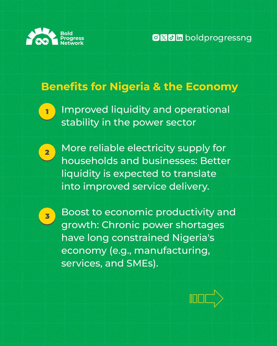 boldprogressNG's tweet photo. Swipe through to see:
How the past compares to now – from unpaid invoices and gas debts to structured multi-year payments
Alignment with broader subsidy &amp; market reforms
Expected benefits for households, businesses, and the economy https://t.co/le1ejPVdho