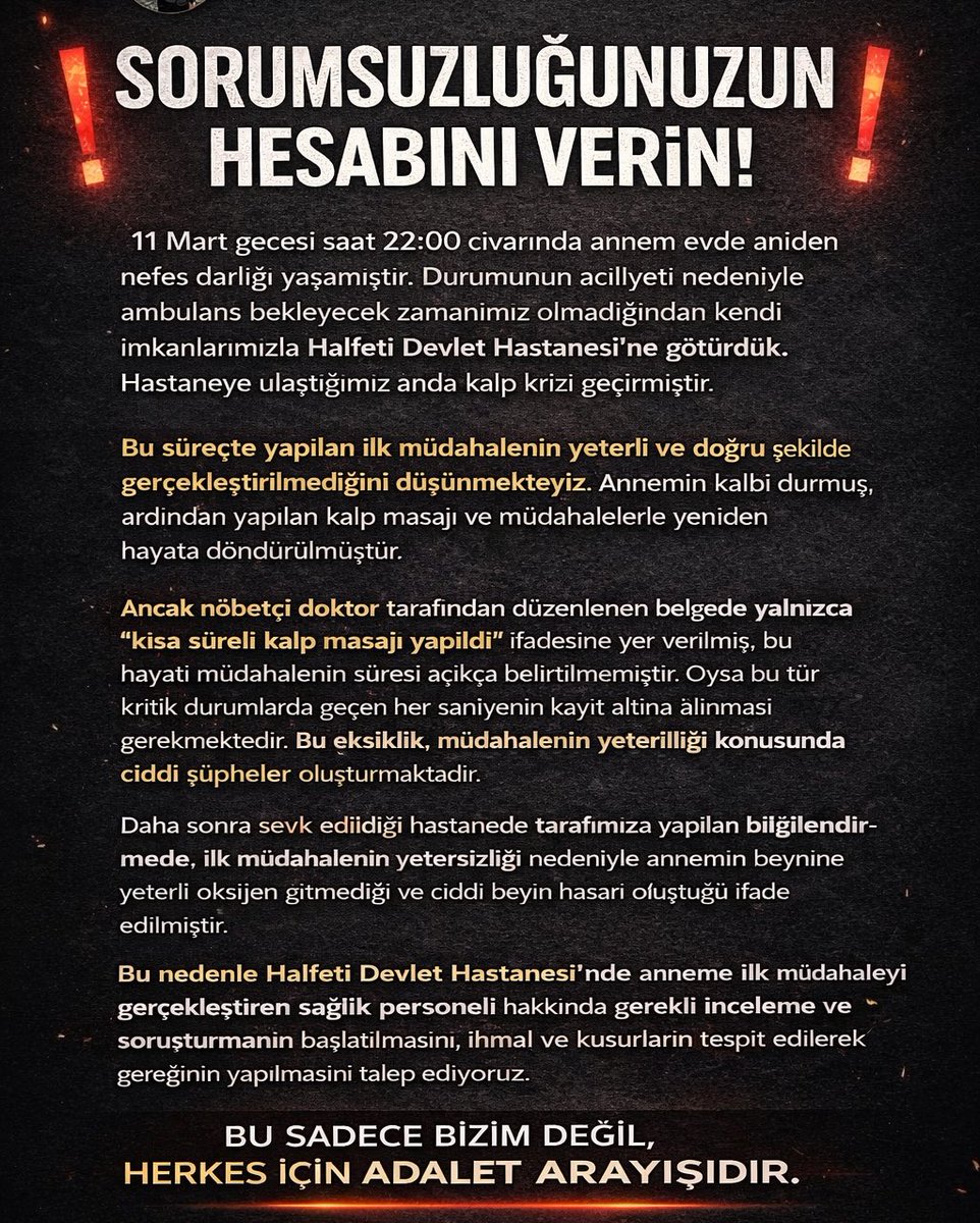 semraunalann's tweet photo. @saglikbakanligi 
#şanlıurfa #halfeti #sağlıktaihmal #doktorhatası #Adaletİstiyoruz https://t.co/lBT3Yamd1T