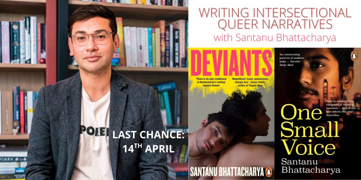 Writers_Artists's tweet image. Don't miss your last chance to join us for a #writing masterclass with Santanu Bhattacharya who will be delving into how we can write #queer stories, intersectionality, and avoiding formulas.

Book now: writersandartists.co.uk/events-and-cou…