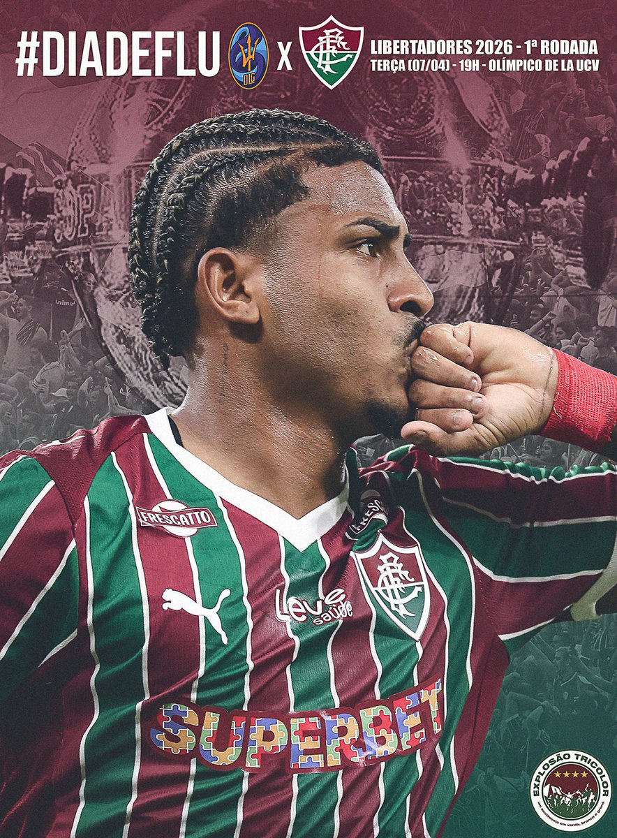 ExploTricolor's tweet image. 🎵 VAMOS, TRICOLORES! CHEGOU A HORA VAMOS GANHAR A LIBERTADORES! 🎵

O Fluminense inicia hoje a sua caminhada em busca do bicampeonato da Libertadores! 

#ET #Fluminense #DiaDeFlu #Libertadores2026