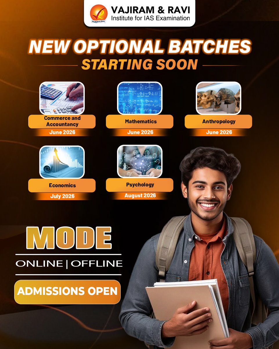 VajiramRavi's tweet photo. 🚨 Your Optional decides your rank. Period.
You can clear Prelims with strategy.
You can survive Mains with GS.
To Know More: https://t.co/hoajMTKh8K
#UPSC #UPSCOptional #IASPreparation #AnthropologyOptional #MathsOptional #EconomicsOptional #PsychologyOptional #CommerceOptional https://t.co/XN3x4n6aCP