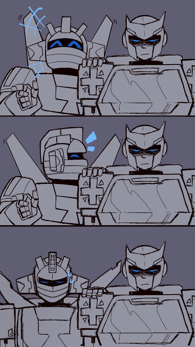 It reminded me of Wheeljack and Ratchet (please excuse my rushed and messy sketch)