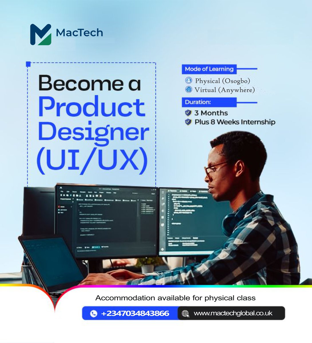 makinroye's tweet photo. 🚫Don’t Japa Without a Tech Skill!
Before you make that big move, make sure you have a skill that pays anywhere in the world.
Mactech Global  has officially commenced Training!
Don’t travel empty-handed  come equipped with a skill that works globally @FoluboiNg @InsideOsogbo https://t.co/CcZyXKj6Aj