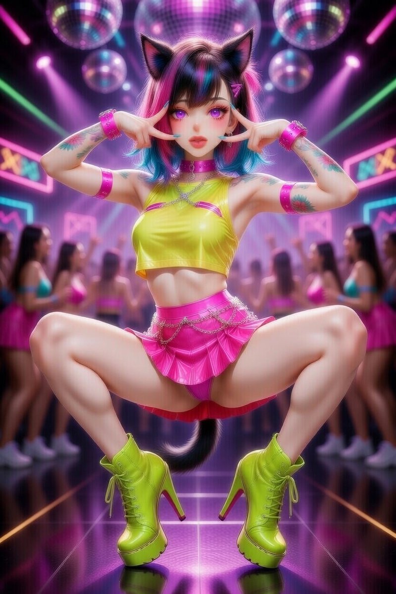 HentesLeag87391's tweet image. 注目、ディスコキャットが到着しました🐱💖 誰がこの曲にすぐに参加しますか？🎶Attention, the disco cat has arrived🐱💖 Who's ready to join me immediately to this track?🎶
#catgirls #disco #neko #cosplay #girl #pink #dance #kitty