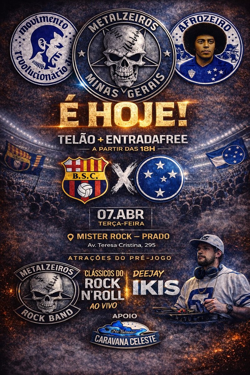 É HOOOOOJE CAMBADAAAAAA! A partir das 18h já estarmos no Mister Rock para esse grande evento. Bora lá? Show, entrada gratuita, telão de led e muito rock roll, boooooora!? 🦊🤟🏼