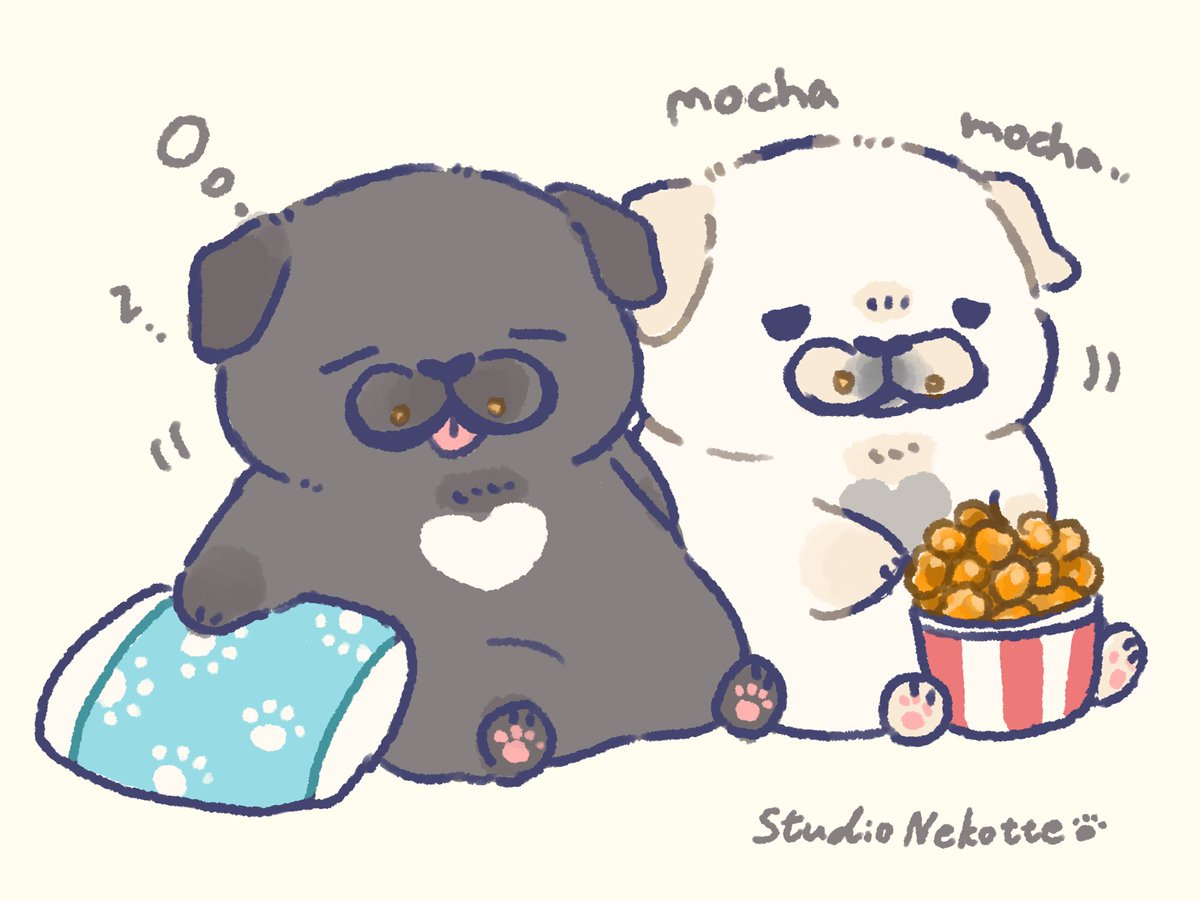 studio_nekotte's tweet image. 黒パグさんと白パグさん③🖤🤍🐾

#パグ #pug #ゆるいイラスト