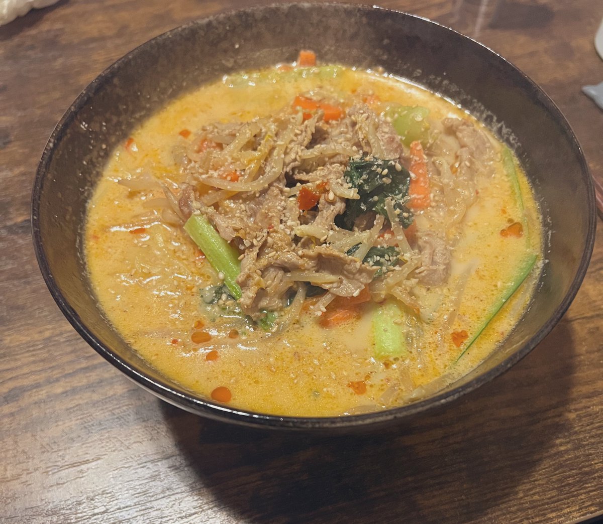 Inbmk63's tweet photo. 味噌担々麺作った😀 https://t.co/w7EufqFLua