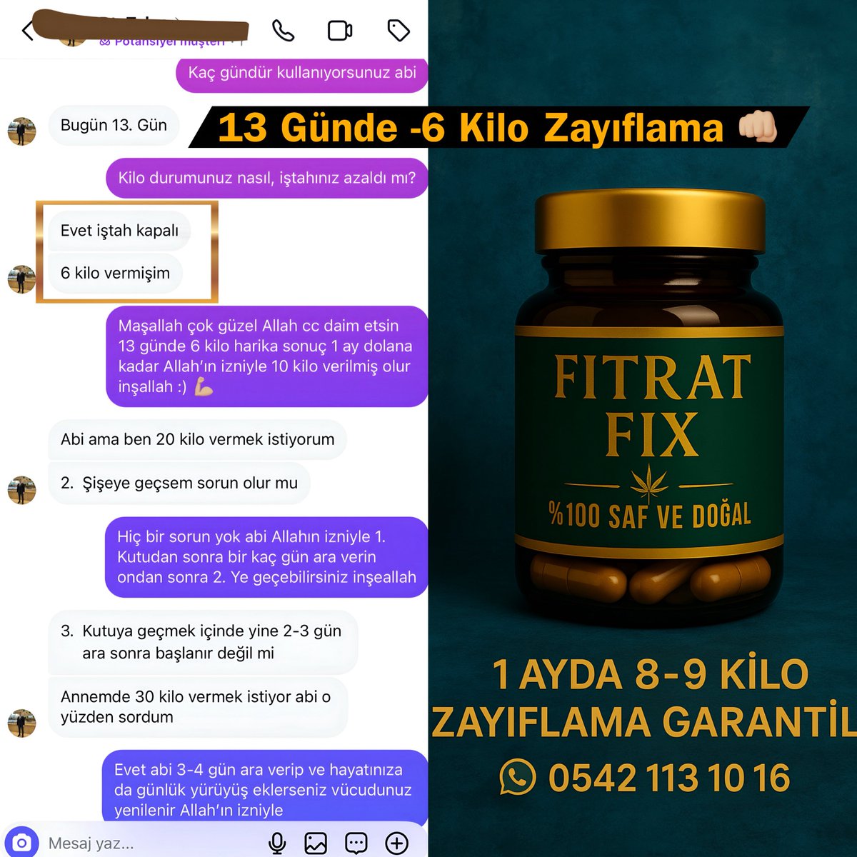 f_fix06's tweet photo. 📣MÜŞTERİ MEMNUNİYETİ- 13 günde -6 Kilo verdim! 👏🏼

🔥 Fıtrat Fix ile Sen de Kilo Ver!
🎯 1 Ayda 8-9 Kilo Ver
💊 Günde sadece 1 kapsül – sabah aç karnına

✔ İştah�� azaltır
✔ Ödem attırır
✔ Yağ yakımını hızlandırır
✔ Tok tutar, enerji verir
✔ Kas kaybı olmadan zayıflatır https://t.co/piTD1yQ4iz