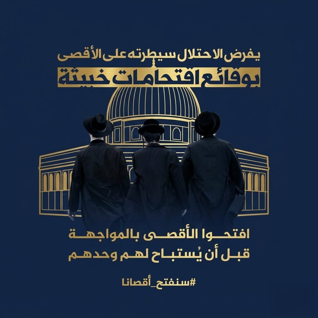 يفرض الاحتلال سطوته على الأقصى، عبر اقتحاماتٍ يومية خبيثة، تستهدف المكان والهوية والقداسة.

افتحوا الأقصى بالمواجهة، قبل أن يُستباح لهم وحدهم..

كونوا على قدر المسؤولية..

#سنفتح_أقصانا