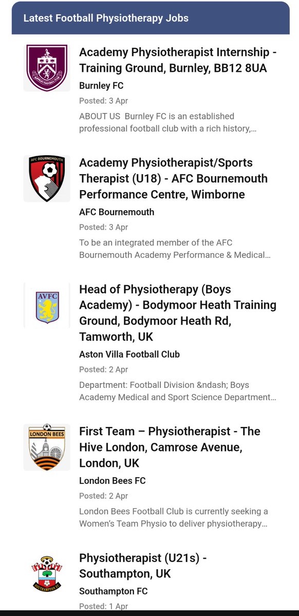 TheFootballPhys's tweet image. 🆕⚽ Latest jobs in football physiotherapy 

🔗thefootballphysio.co.uk/jobs/