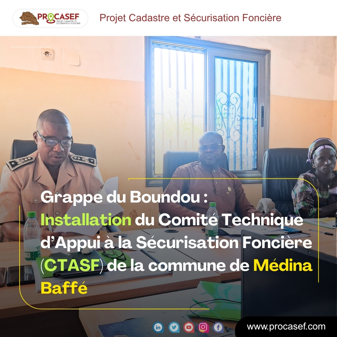 procasef's tweet image. 🔔 Grappe du Boundou : Installation du Comité Technique d’Appui à la Sécurisation Foncière (#CTASF) de la commune de Médina Baffé
---
La commune de Médina Baffé, située dans le département de #Saraya (région de #Kédougou), a procédé à l’installation de son CTASF ce jeudi 02 avril