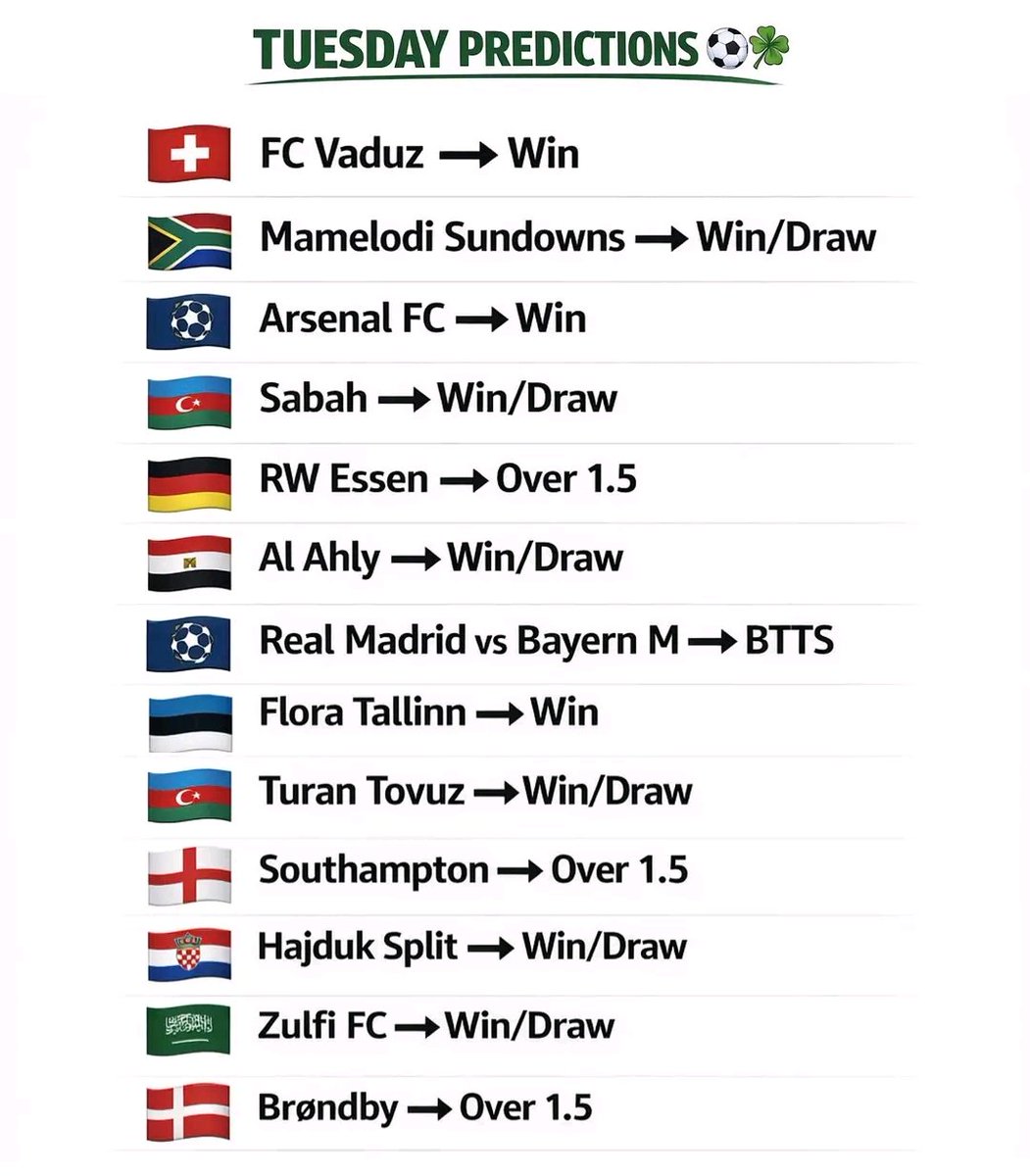BetInvestor001's tweet photo. 🔰Tuesday Predictions ☘

 #22bet

 ᴛᴏ ɢᴇᴛ ꜰʀᴇᴇ ʙᴏɴᴜꜱ 𝐨𝐧 22bet ⤵️ 

Register 👉 https://t.co/K7CGCTwSHi
Promo Code👉 BETINVESTOR001 https://t.co/L4BoZMQxiA