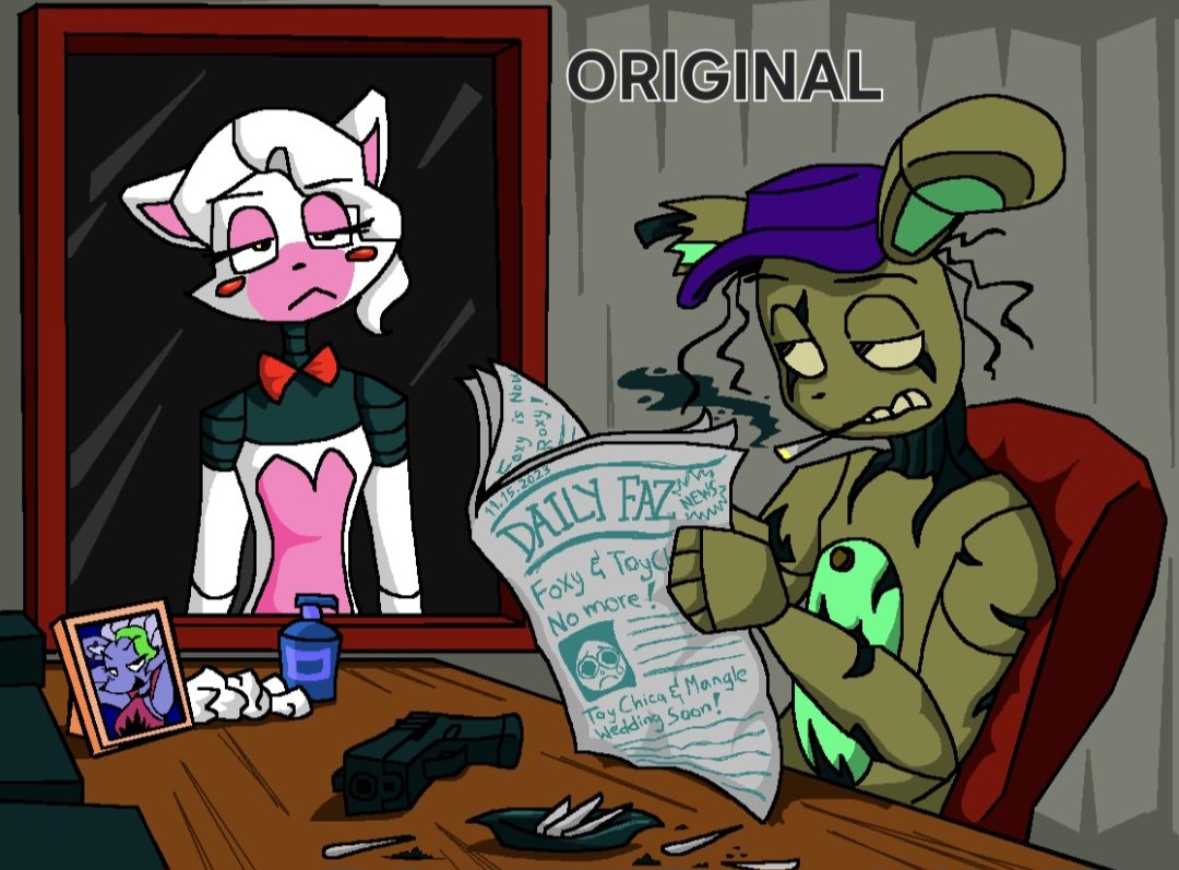 SwagBeav's tweet photo. MAS ...?
SBAWM...?
SAGF (super angry grandfather) ...?
Im not sure what to call this swap universe
Credits: @QuietTomato
#springtrapandmangle #fnafart https://t.co/qXlX0mZpWh