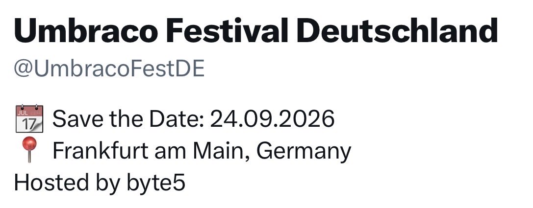 UmbracoFestDE's tweet photo. WE ARE BACK 🥳 https://t.co/9D5crZDF3R