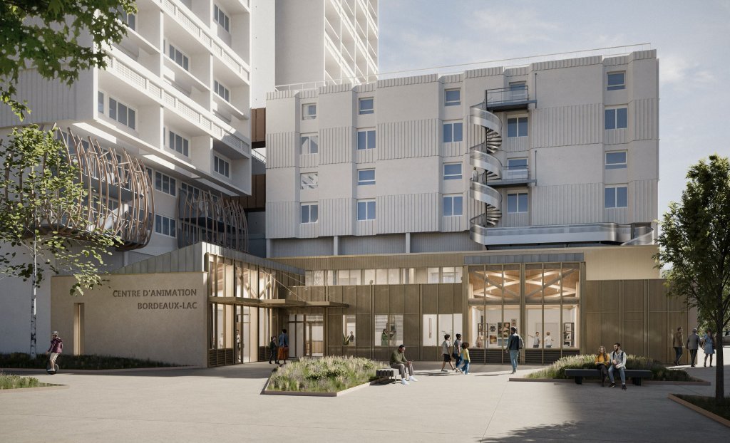 BMABordeaux's tweet photo. 🗣️ Bordeaux : BMA réhabilite & agrandit le centre d’animation des Aubiers – Le lac pour la Ville de Bordeaux.
● Livraison prévue en 2027.
https://t.co/7CmmbBe3CR
#Bordeaux #AménagementUrbain #ProjetUrbain #EquipementUrbain #CentreAnimation #ANRU #Architecture #Réhabilitation https://t.co/OQpQppFGE1