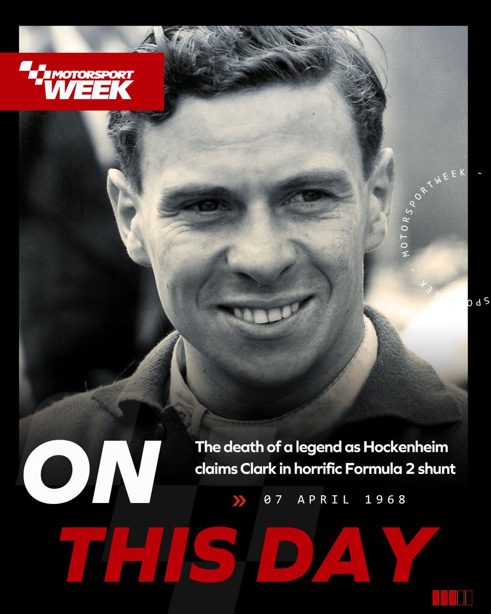 MotorsportWeek's tweet image. On This Day in #F1...

In 1968, the legendary Jim Clark was killed in a Formula 2 race at a rainy Hockenheim, the cause of which being still unclear today. At the time, Clark was leading the F1 championship, on course to take his third title.

#Formula1 #Motorsport
