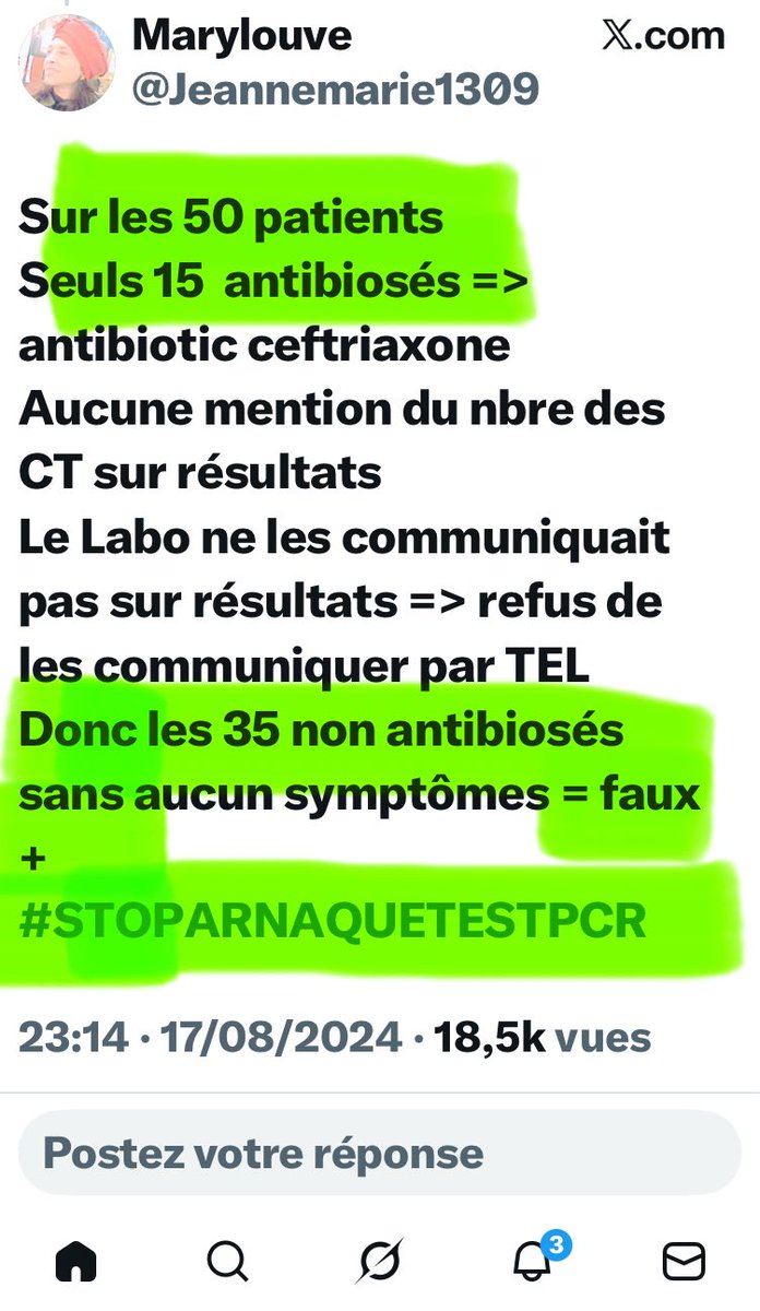Jeannemarie1309's tweet photo. Et essaye de me dire à combien tu calibrais  les cycles de tes #TestPCR ? A plus de 35 Ct je suppose pour donner plus de 70% de faux positifs ? 
ils se sont fait de sacrées  couilles en or ces #Charlatans
Hein sieur Godefroy ? https://t.co/Z1O9NAZ1vh