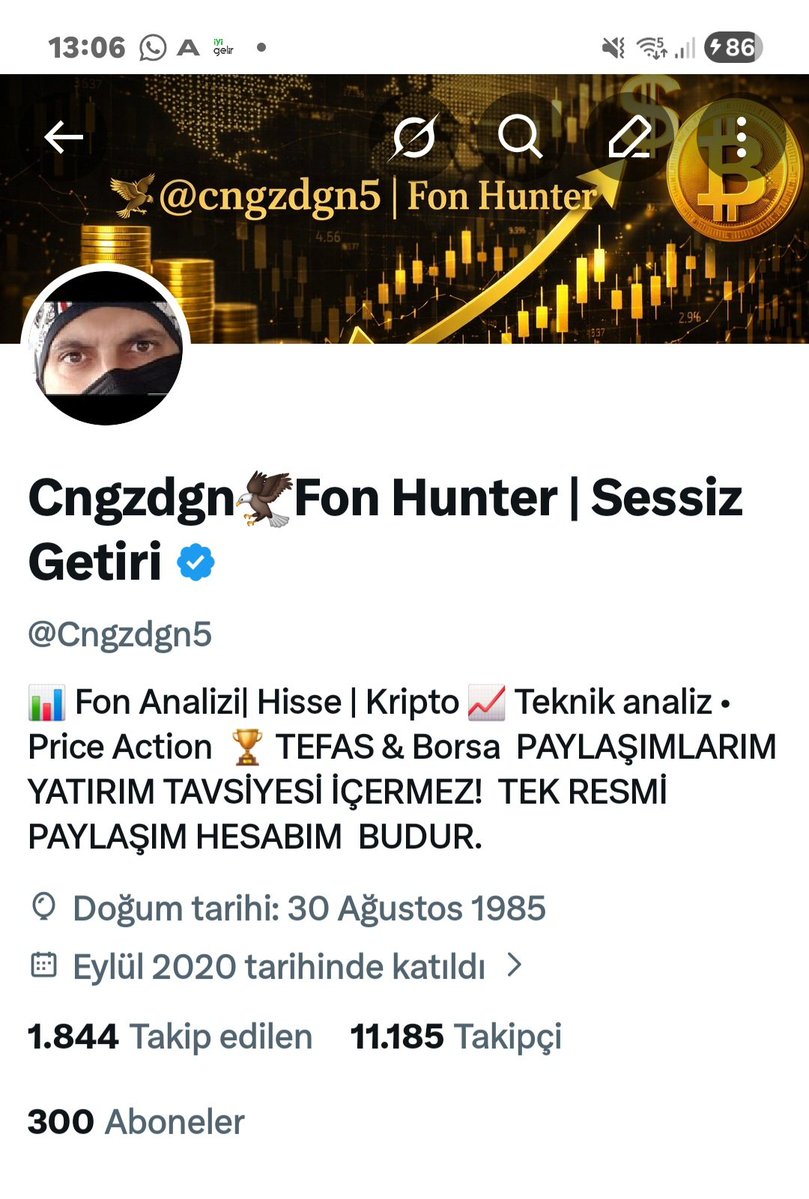 Cngzdgn🦅Fon Hunter | Sessiz Getiri tweet media