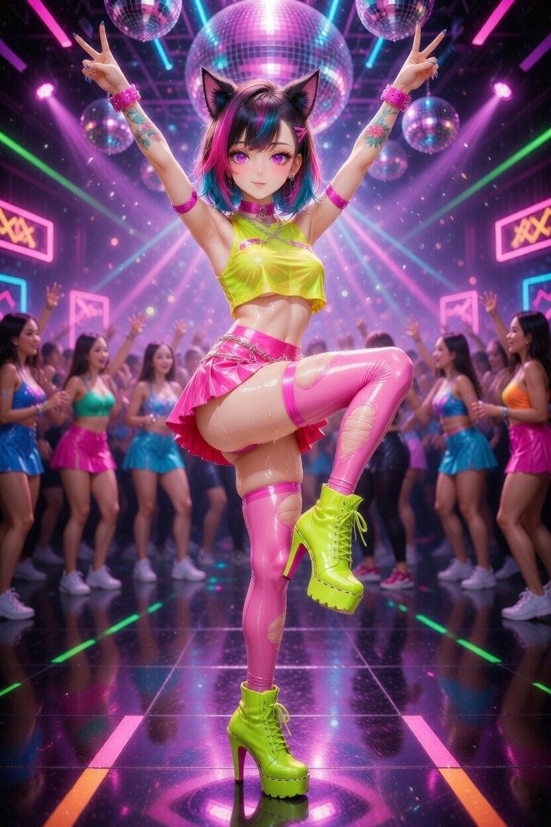 HentesLeag87391's tweet image. 注目、ディスコキャットが到着しました🐱💖 誰がこの曲にすぐに参加しますか？🎶Attention, the disco cat has arrived🐱💖 Who's ready to join me immediately to this track?🎶
#catgirls #disco #neko #cosplay #girl #pink #dance #kitty