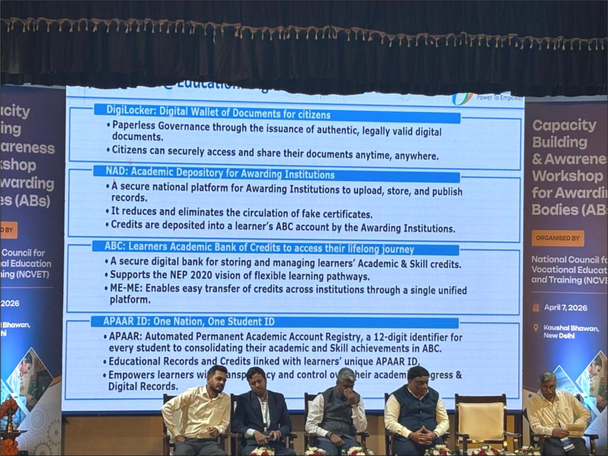 MiningSSC's tweet photo. Representatives from the @MiningSSC participated in a Capacity Building and Awareness Workshop for Awarding Bodies, organized by the @NCVETIndia , MSDE, GoI &amp; Training under the Ministry of Skill Development and Entrepreneurship, India, GoI, on 7th April 2026 at Kaushal Bhawan. https://t.co/K9AC7CT77s
