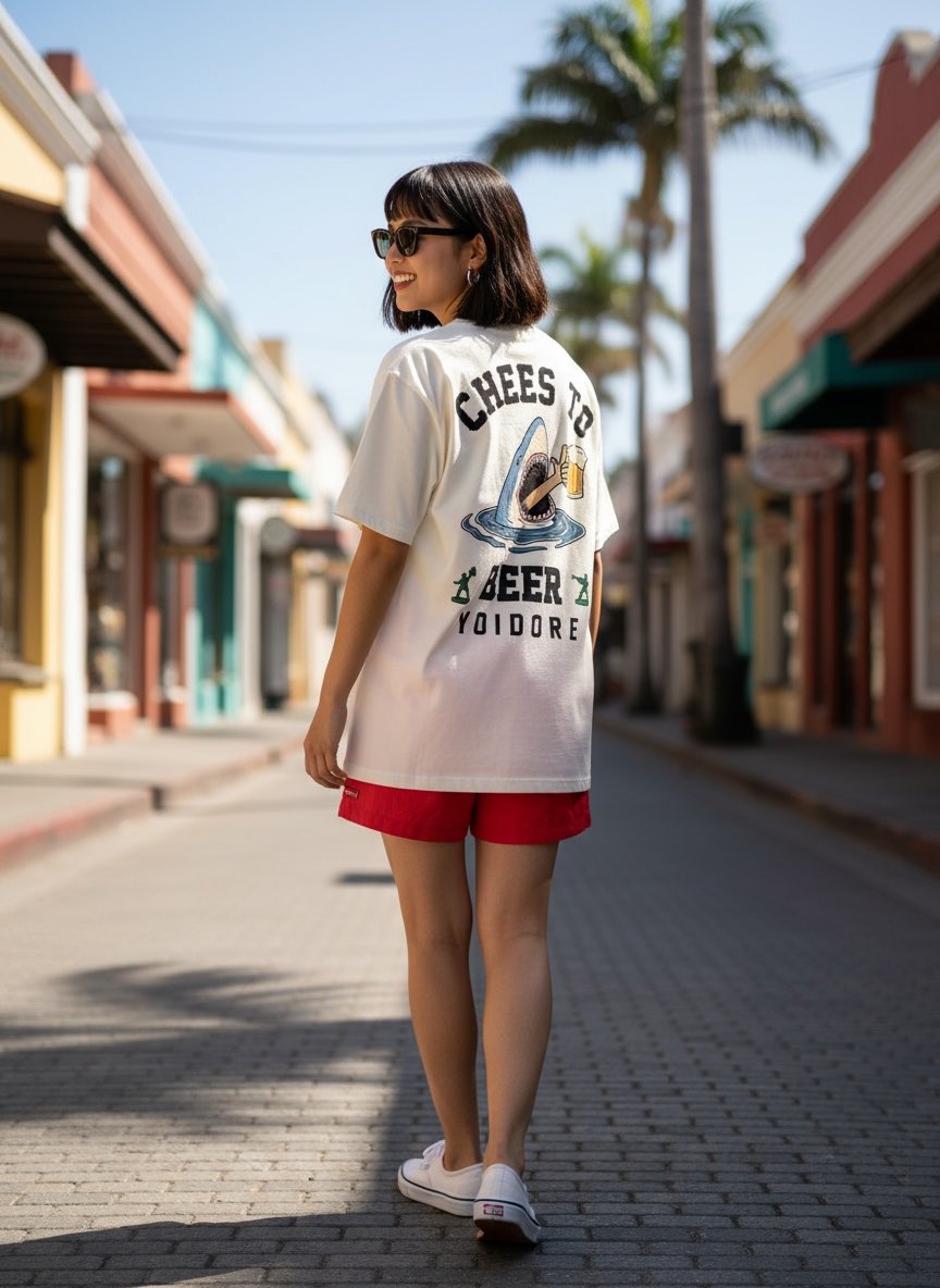 thedaysupplyinc's tweet photo. YOIDORE
気取らず一杯。そんな気分にちょうどいい一枚。

遊びの効いたグラフィックと、立体感のある刺繍で仕上げたTシャツ。

フロントのポケットにはBEERロゴを刺繍、
バックの「CHEERS TO」はサガラ刺繍で表現。

さらにビールを掲げたサメのグラフィックが、
この一枚のアイコンに。 https://t.co/nO2nVckeTA