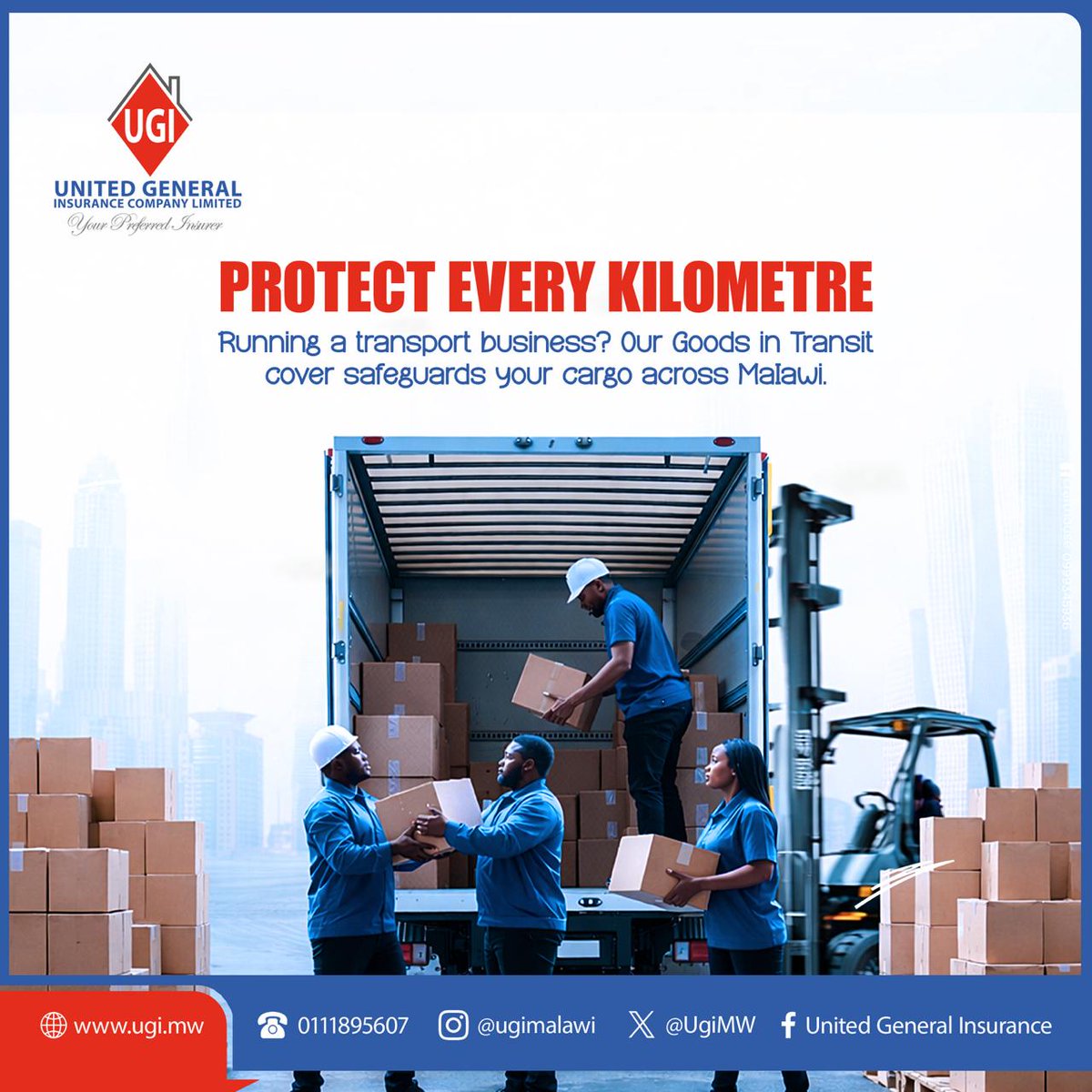 UGI_Malawi's tweet photo. Your cargo deserves more than just transportation, it deserves protection every step of the journey. Move with confidence across Malawi. 🚛📦
#GoodsInTransitInsurance #YourPreferredInsurer
📧 customercare@ugi.mw
📞 0999 299 180
🌐 https://t.co/XvRC2z8eMc
T&amp;Cs apply. https://t.co/1guhL8LqGD
