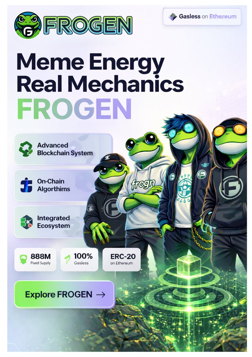 FroGenCoin's tweet photo. FROGEN isn’t here to be “just another meme coin.”

Yes, the meme matters.
Yes, the culture matters.

But beneath all that?

There’s a deeper system most people haven’t seen yet.

We’re about to change that.

Follow for deeper breakdowns 👀.