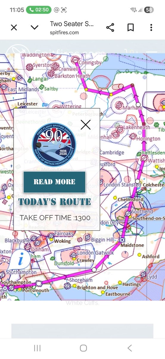brightonsnapper's tweet image. Spitfire changed route :-( thanks ⁦@SussexTW⁩