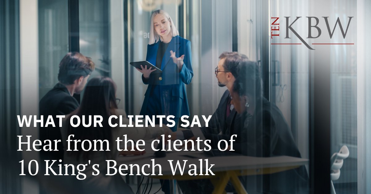 10KBW's tweet photo. "A fiery and intelligent lawyer. I feel absolutely safe when he is defending my case in court."

Just one of the things #clients and #colleagues say about the #barristers of #10KBW. See the full post on LinkedIn: https://t.co/4O8xCTB9TH https://t.co/UC9UsQW5rp