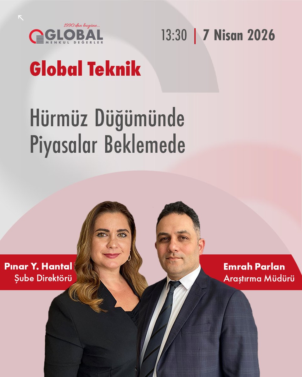 GlobalMenkul's tweet photo. Canlı Yayındayız! | Global Teknik | Hürmüz Düğümünde Piyasalar Beklemede
👉https://t.co/VlN6WyH1AB
İstanbul Merkez Şube Direktörlerimizden Pınar Yalın Hantal'ın moderatörlüğünde ve Kıdemli Analistimiz Emrah Parlan'ın katılımıyla gerçekleşen canlı yayında piyasalardan konuşacağız ve sorularınızı yanıtlayacağız.
Yayınımızı YouTube ve X üzerinden izleyebilirsiniz.

#endeks #hisse #borsaistanbul #bist100 #xu100 #viop #dolar #altın #ons #teknikanaliz #globalteknik #temelanaliz #yatırım #trade #globalmenkul #ekonomi #finans #piyasalar #enflasyon #emtia #gumüş #altın #onsaltın #gramaltın #XAUUSD