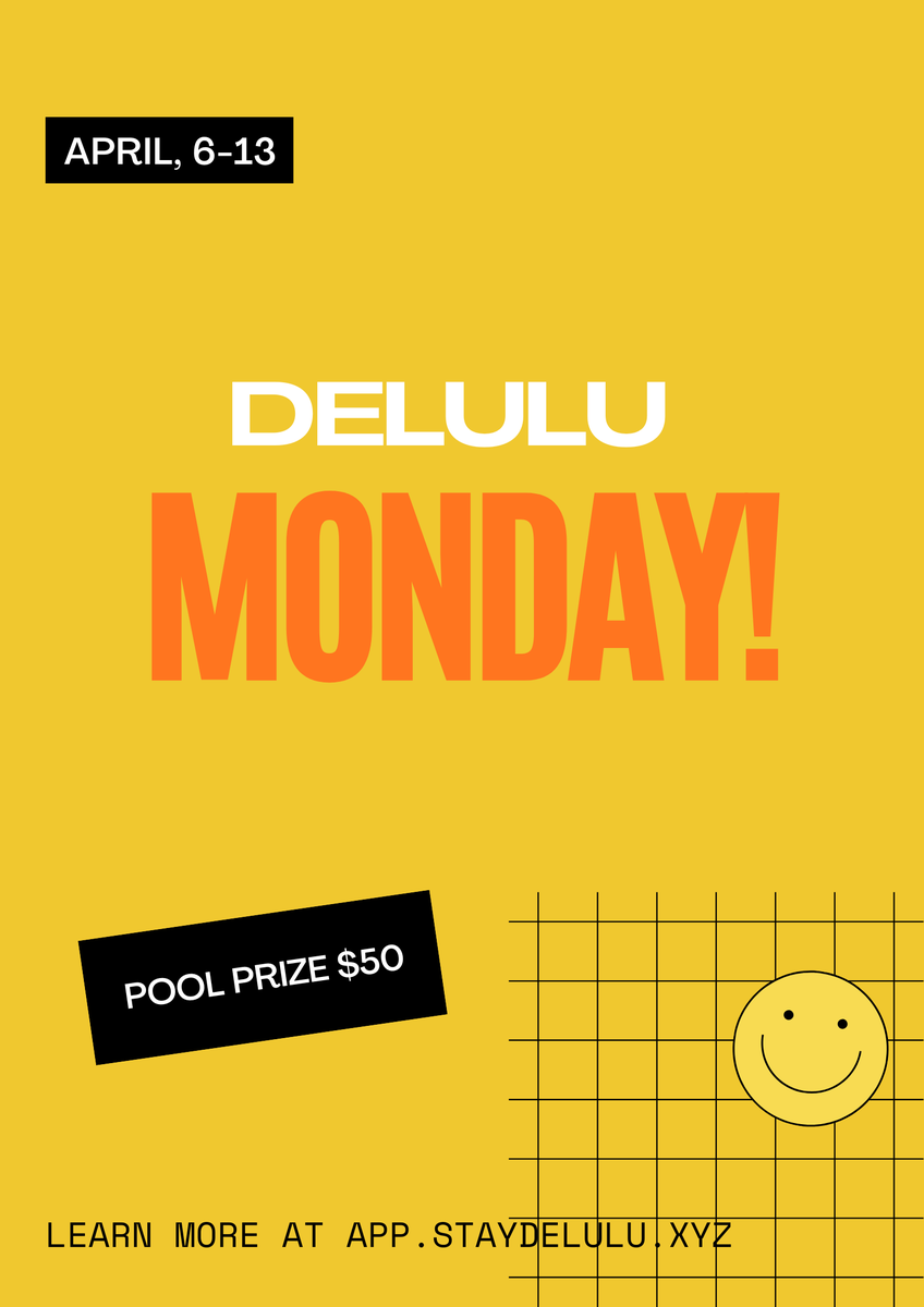 staydeluluxyz's tweet photo. Our weekly Delulu Monday is live! Create your goal, commit to your milestones and share from the pool prize

Join the campaign👇
https://t.co/rWi3fIf1cO

How to participate 👇
https://t.co/DyWUDmy7L6 https://t.co/8ApcA7kylZ