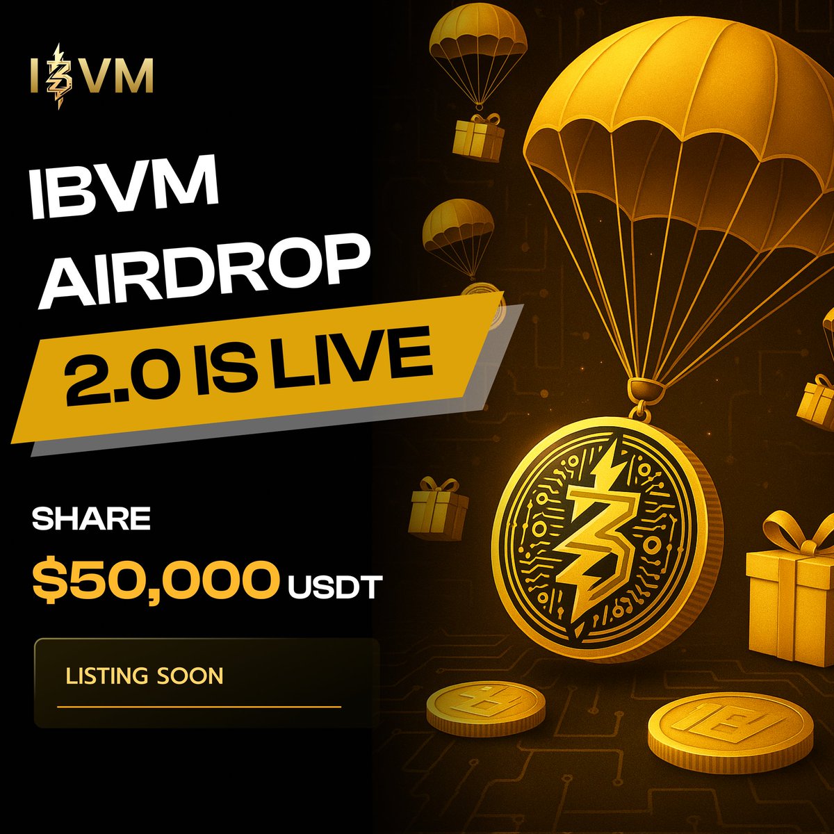 🚀 IBVM Airdrop 2.0 is now LIVE! 💥
💰 Grab your share of $50,000 USDT
🔥 Early supporters get the biggest rewards 🏆

⏳ Conversion Ratio:
10 Points = 1 IBVM Token

🎯 Total Airdrop Allocation:
1,000,000 IBVM Tokens

 Exchange listing on the horizon

🔗 Join now: