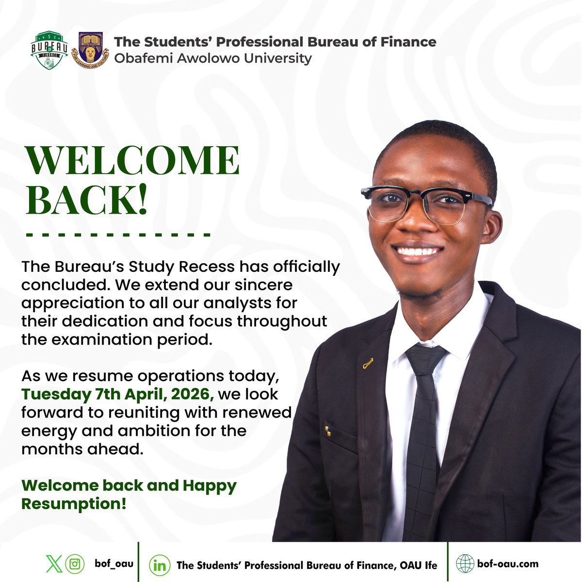 The Students' Professional Bureau of Finance, OAU tweet media