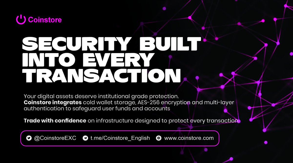 P_Major's tweet image. Did you know 70% of user funds on @CoinstoreExc are stored offline?
Add AES-256 encryption for data protection, and you get a platform built on security.
Trade with peace of mind 🔐
🔗 cutt.ly/UeAZB23z
#Coinstore #Security #Crypto