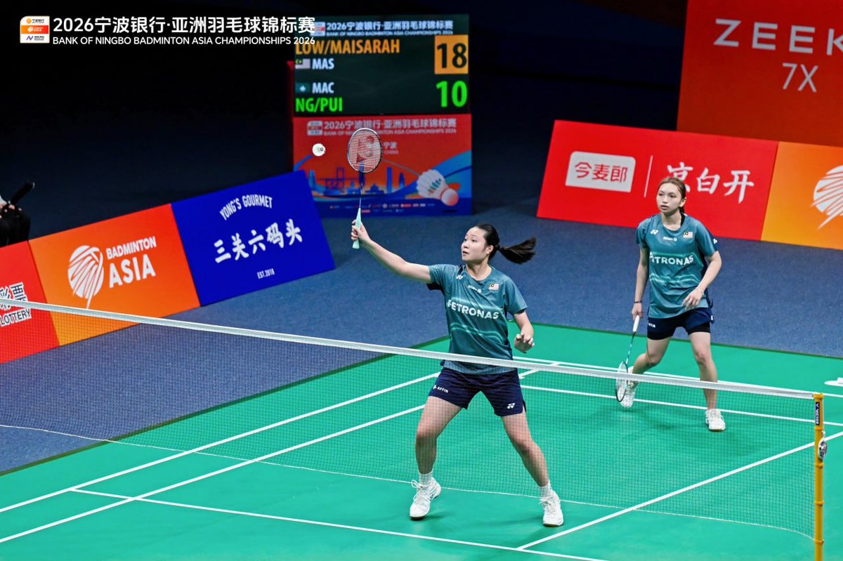 BA_Malaysia's tweet image. #BAC2026

WD | Qualifying Round - Group D

#MAS 🇲🇾 Low Zi Yu-Aqilah Ramdan def. #MAC 🇲🇴 Ng Weng Chi-Pui Chi Wa 21-11 21-10

⏱️ 24m

#MAS 🇲🇾 Low Zi Yu-Aqilah Ramdan def. #THA 🇹🇭 Aiamvareesrisakul Phattharin-Jangpeng Sarisa with 21-9 21-13

⏱️ 33m

2 matches. 2 wins. Our young WD