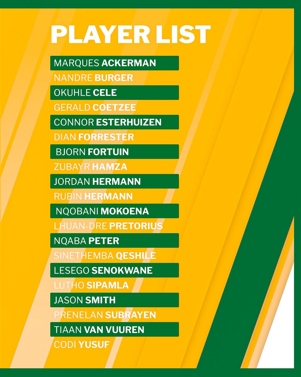 ProteasMenCSA's tweet photo. PLAYERS of NATIONAL INTEREST. 🚨

Cricket South Africa (CSA) has announced that this season will see the introduction of Players of National Interest, a group of Division 1 Men’s players identified as part of the national succession pipeline across all formats for international and South Africa A tours. 

#Unbreakable