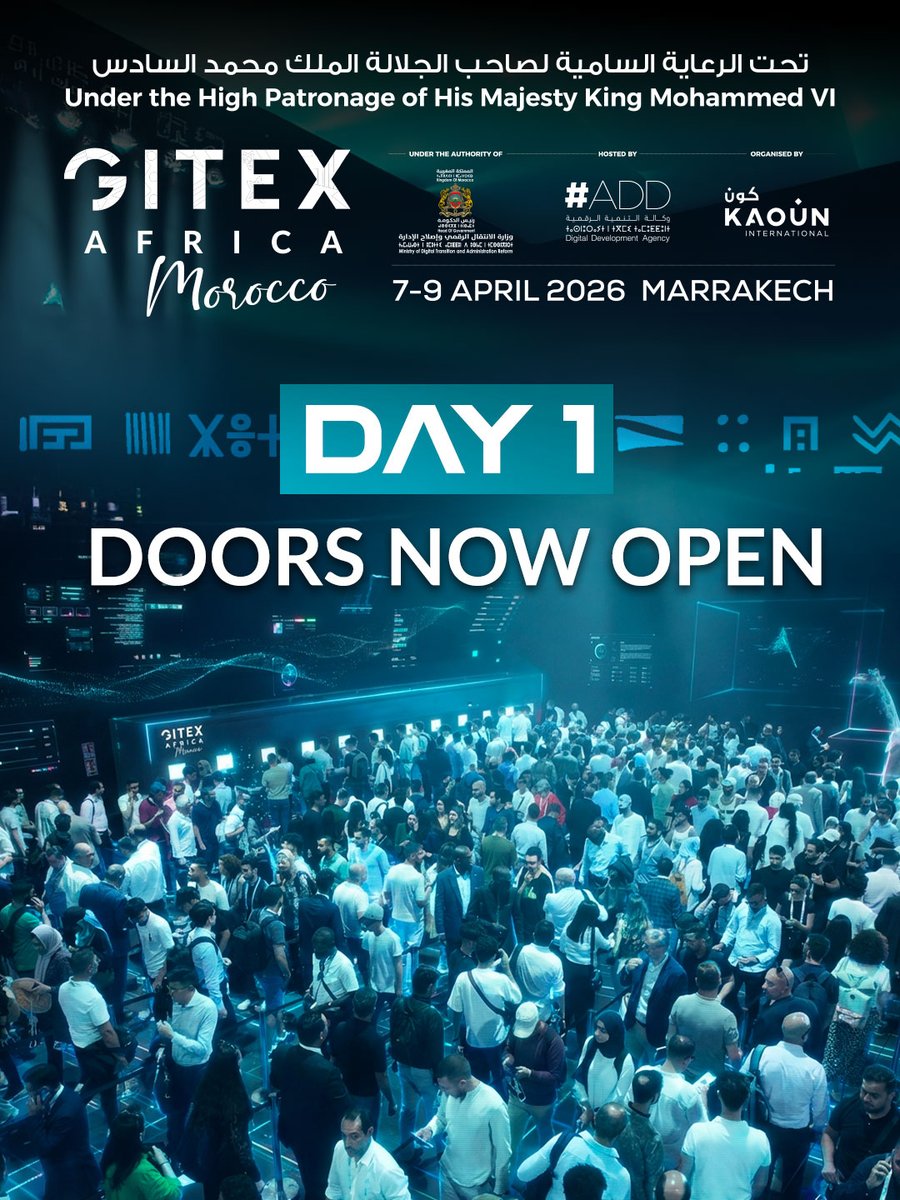 GITEXAfrica's tweet photo. Day 1 of #GITEXAFRICA ignites with 1450+ exhibitors from 130+ countries. From AI to the Future of Finance, Africa’s digital ambition takes center stage. Bold, unstoppable, and forward-looking.

#GITEXAFRICA #GITEXGLOBAL #ExpandNorthStar #NorthStarAfrica #NorthStar #ADD #MTNRA https://t.co/m3i6okcOlk