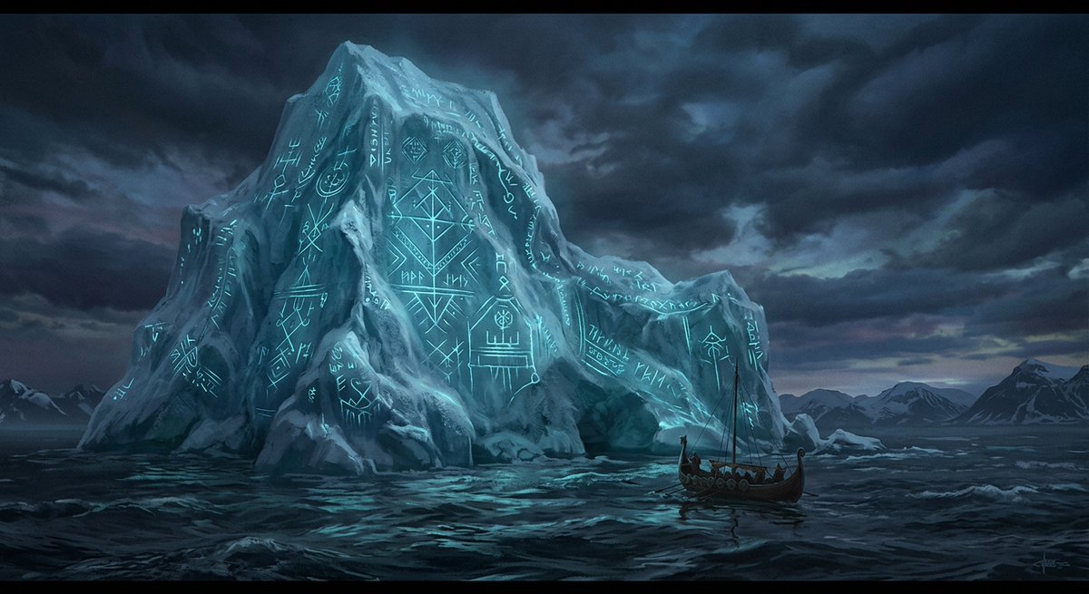 ForgeOfLore's tweet photo. POV: You're a Hanvael ice-hunter. Thirty years reading symbols on icebergs. Not their meaning — just which patterns mean iron inside. One pattern you don't teach apprentices. It matches the marks on a compass older than any living civilization. #BeyondTheChart #ForgeOfLore https://t.co/oTuiX7Nr6M