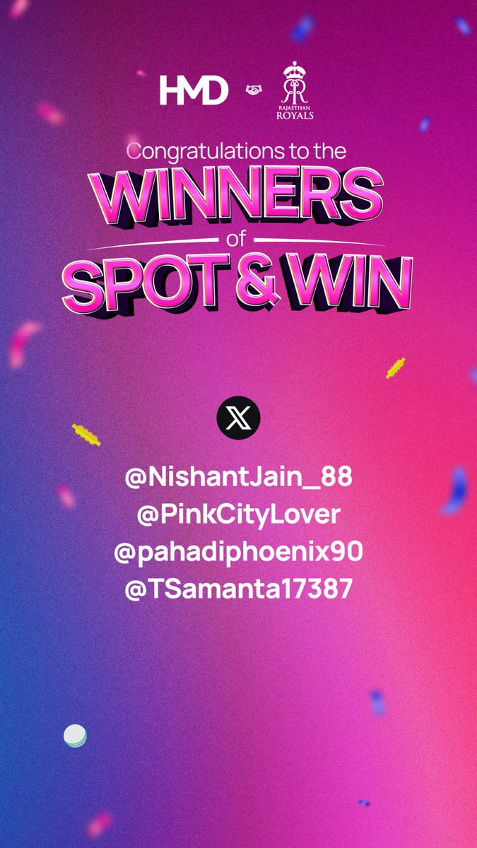 HMDdevicesIN's tweet image. Congratulations @NishantJain_88  @PinkCityLover  @pahadiphoenix90 @TSamanta17387  
On wining the Spot and Win contest.

#HMDSpotAndWin #HMDRoyalPlay #HMD #HMDIndia #HMDRoyalVibe