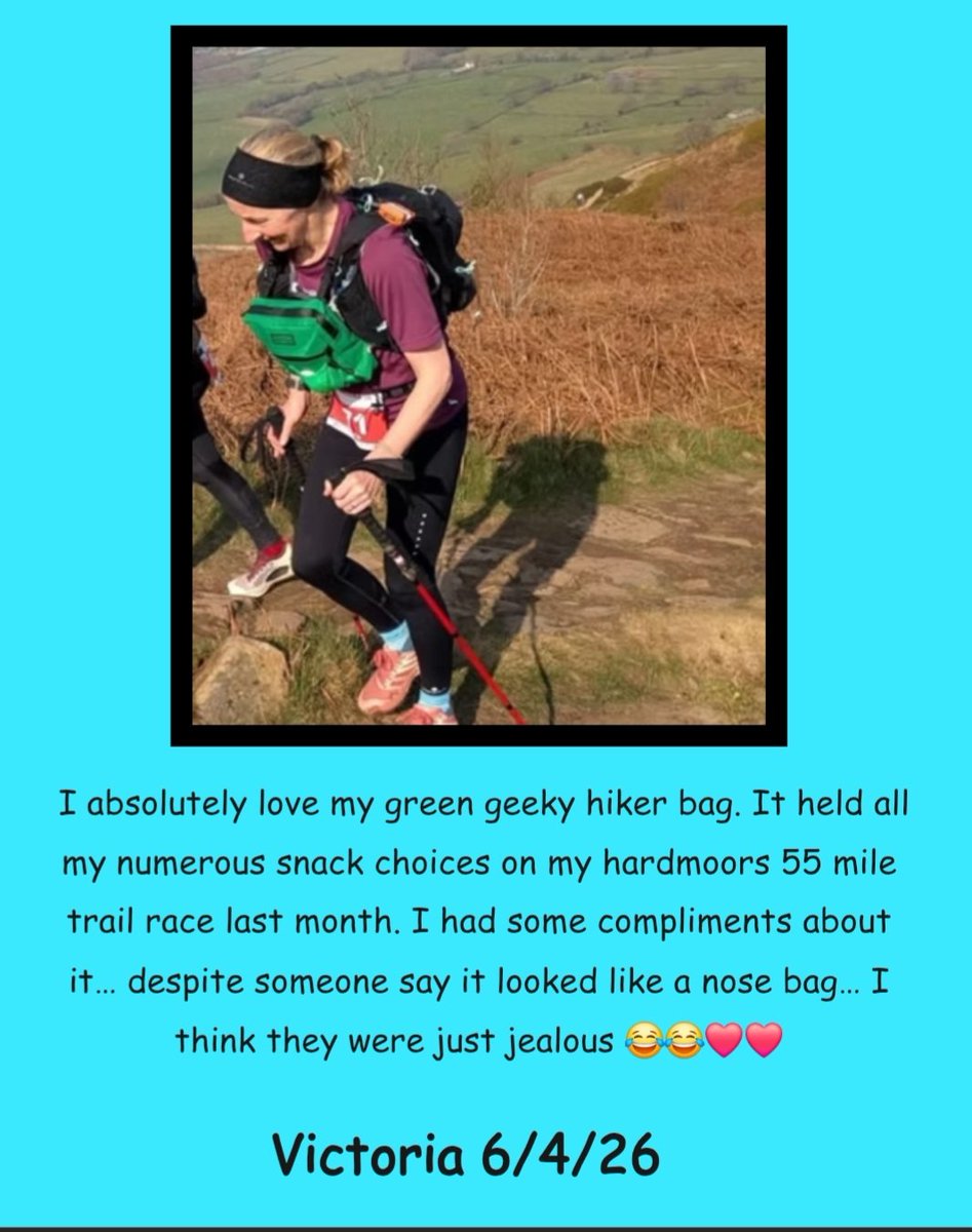 GeekyHiker's tweet photo. Lovely feedback from Victoria. Hardmoors 55 finisher!  Huge well done 💪
Now on the website reviews &amp; gallery.
https://t.co/mUrZy16mCx 
#hardmoors55 #trekking #ultrarunning #ultras #ultrarunningcommunity #trailrunning #treks #ultrailrunning #fastpacking #walking #hiking #outdoor https://t.co/LLldgnUWXJ