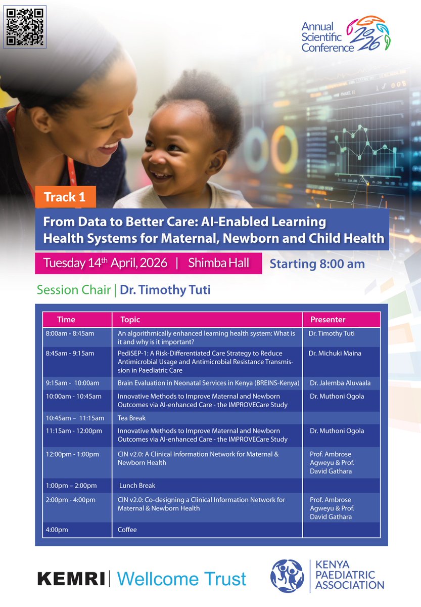 Data is powerful but only if it improves care.
Join this session to explore how AI-driven learning health systems are transforming maternal, newborn &amp; child health outcomes in real time. Be part of the future of smarter care:
kpa-asc.web.app/home
#KPASciCon2026