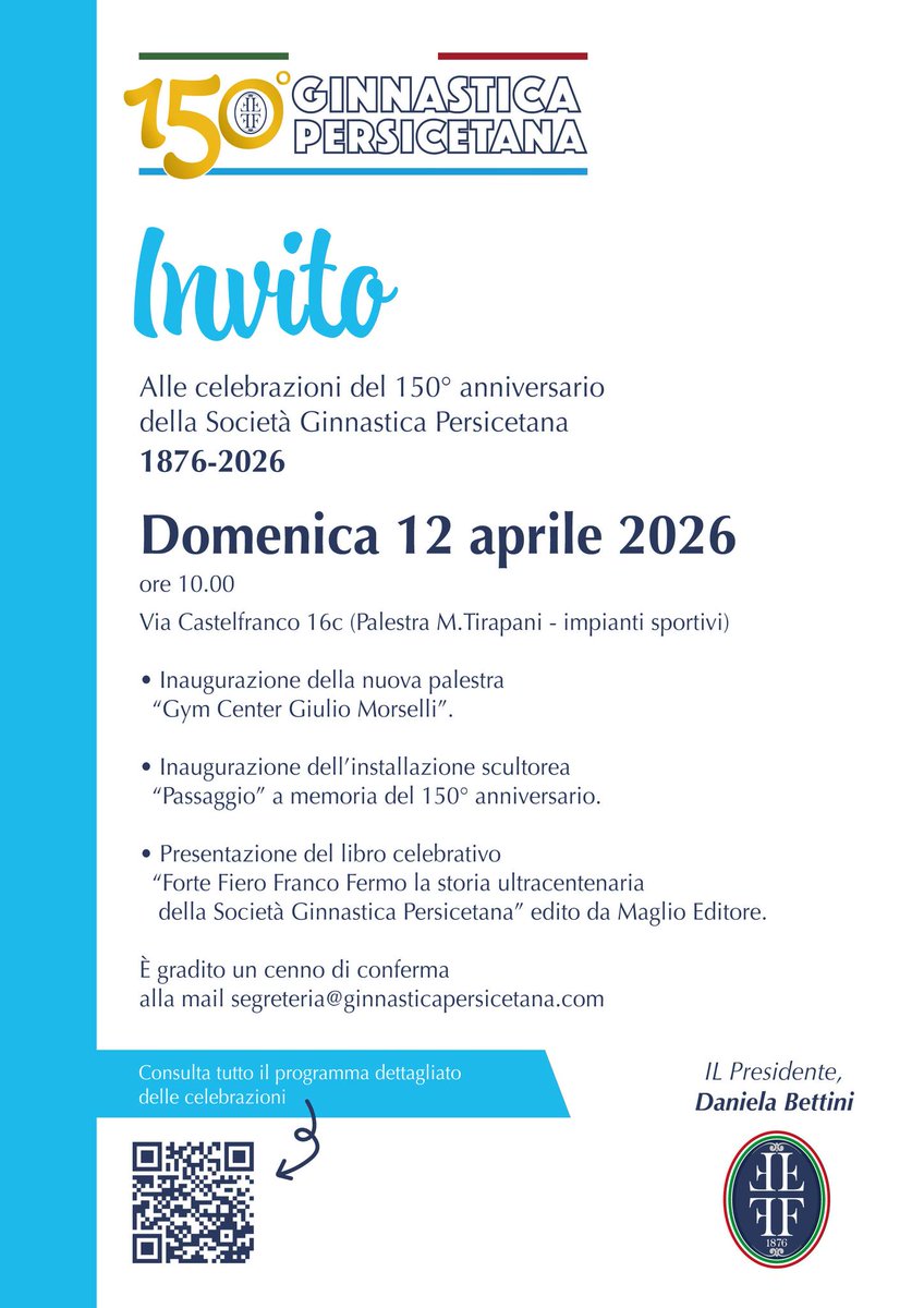 MaglioEditore's tweet photo. Appuntamento domenica 12 aprile con la presentazione del volume #ForteFieroFrancoFermo in occasione del #150GinnasticaPersicetana https://t.co/VOj1drWFvV