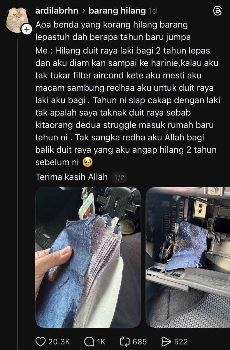 bckupacc99's tweet photo. Rezeki jumpa balik. https://t.co/YcRL1kAUlO